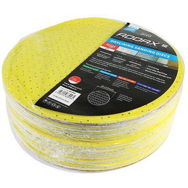 Addax - timco Drylining Sanding Discs 100 Grit Yellow - 225mm