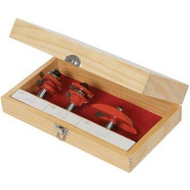 "3 Piece TCT Panel Door Bit Set 1/2"" Inch Shank Rail & Stile Raised Panel Bits"
