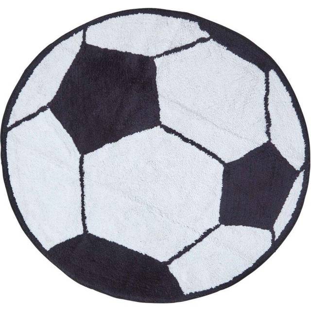 Homescapes Cotton Tufted Washable Football Children Rug, 120 cm - Black