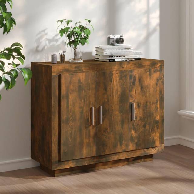 vidaXL Sideboard Smoked Oak 92x35x75 cm Engineered Wood - Brown