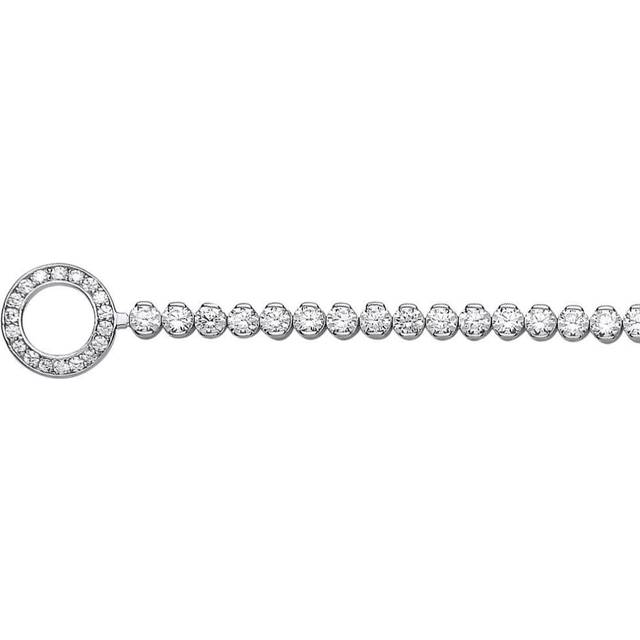 Jewelco London Ladies Sterling Silver Cubic zirconia Halo Clasp Eternity Tennis Bracelet 4mm 7.5 inch - GVB408