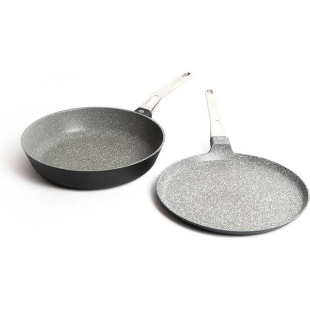 MasterClass Set of Cast Aluminium Fry Pan 28cm, Crepe Pan, 28cm - Grey