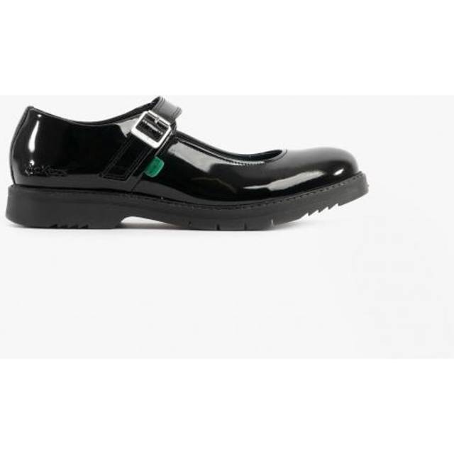 Kickers Womens Finley Patent Shoes in Black Leather - Size UK 7