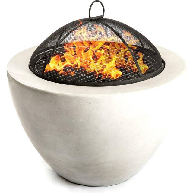 Centurion Supports Fireology DIABLO Contemporary Garden & Patio Heater Fire Pit Brazier and Barbecue with Concrete Stone-Effect Finish