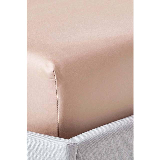 Homescapes 100% Egyptian Cotton 1000 TC Double Fitted Sheet, 30 cm Deep, Beige, Elasticated, Machine Washable, Luxury, Handcrafted - Natural