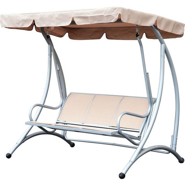 Alfresco 3 seat Metal Swing, Beige
