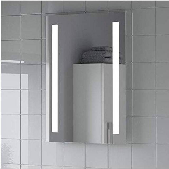 Modern Bathroom Mirror LED Illuminated Rectangular Battery Powered 500 x 700mm