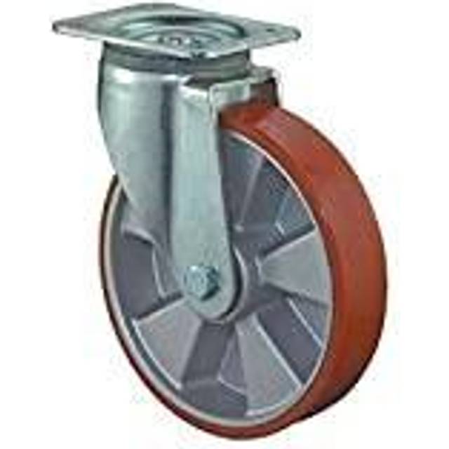 Lenkrolle D.125mm Trgf.300kg, m.Platte Gus-Polyurethanbandage