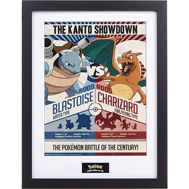 Pokémon Red V Blue - 16 x 12 Inches Framed Photograph - Multi