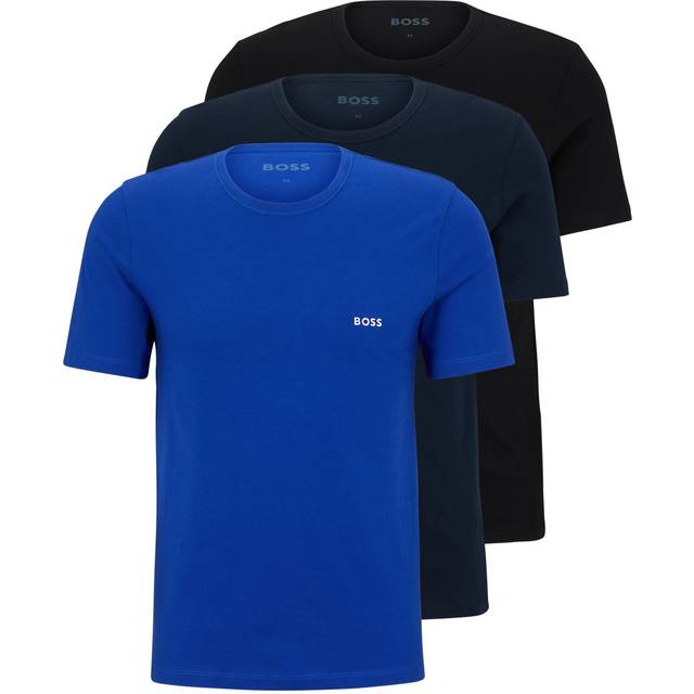 BOSS 3-pack Classic Cotton Solid T-Shirt - Black/Blue - Small