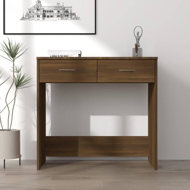 Skrivbord brun ek 80x40x75 cm konstruerat trä