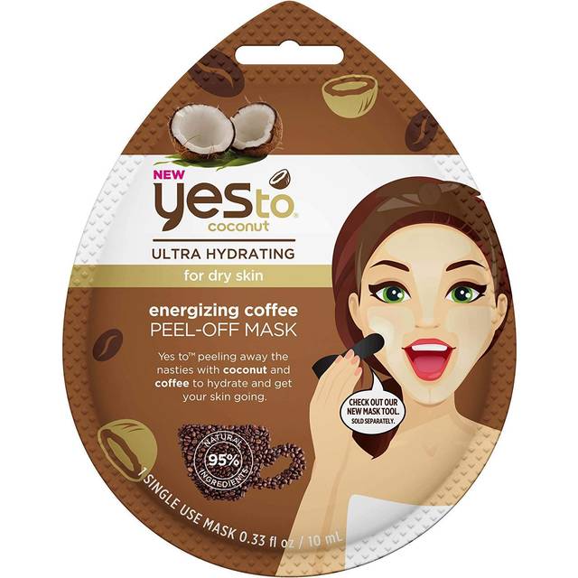 Yes To Coconut Ultra-Hydrating Energizing Coffee Peel-Off Mask For Dry Skin  Coconut and Coffee To Hydrate and Energize Skin  1-Pack