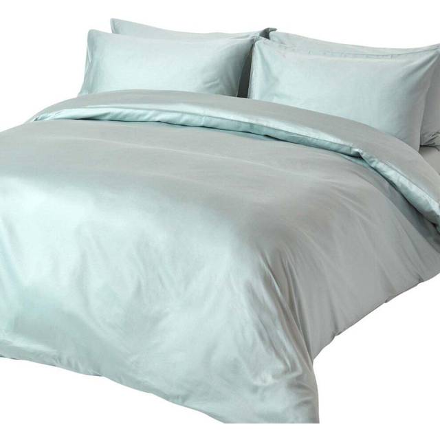 Duck Egg Blue Organic Cotton Duvet Cover Set 400 Thread count, Single