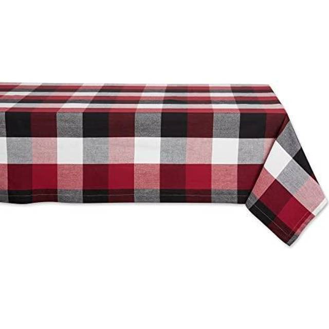 DII Cardinal Red Tri Color Check Tablecloth