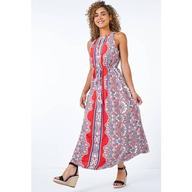 Roman petite women paisley halterneck maxi dress - ladies
