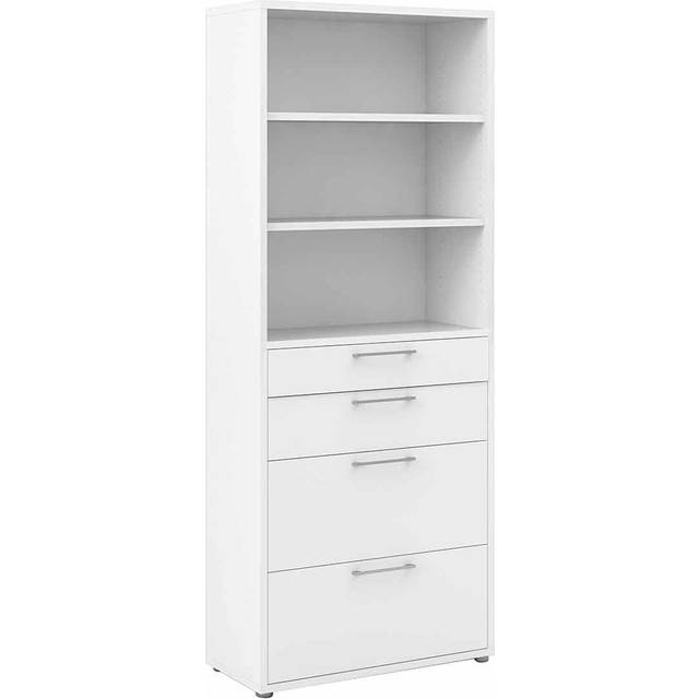 Florence 4 Drawer 2 Shelf White Bookcase - Furniture to Go