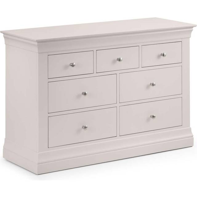 Julian Bowen Clermont 4+3 Drawer Chest Of Drawers- Light Grey, Grey