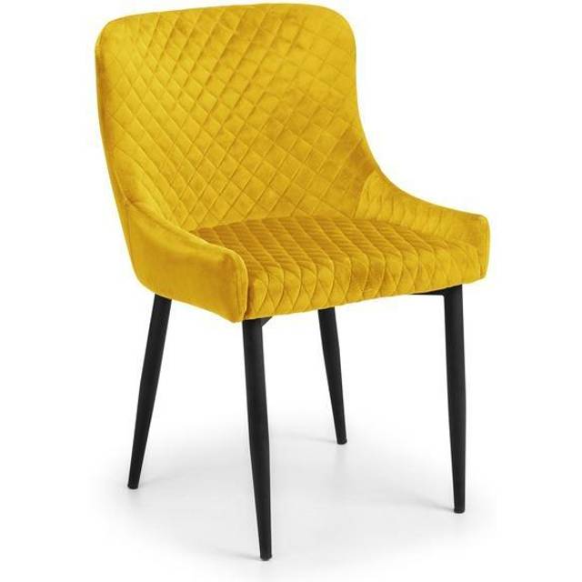 Julian Bowen Luxe Set Of 2 Velvet Dining Chairs - Mustard