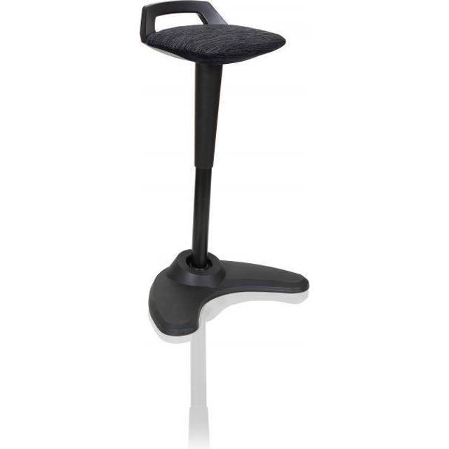 Spry Black Cushioned Sit Stand Stool with Black Frame
