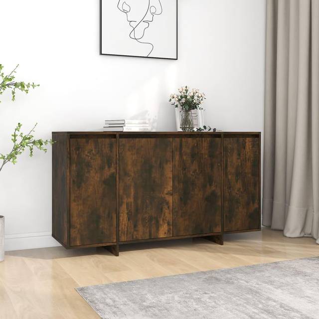 vidaXL Sideboard Smoked Oak 135x41x75 cm Engineered Wood - Brown