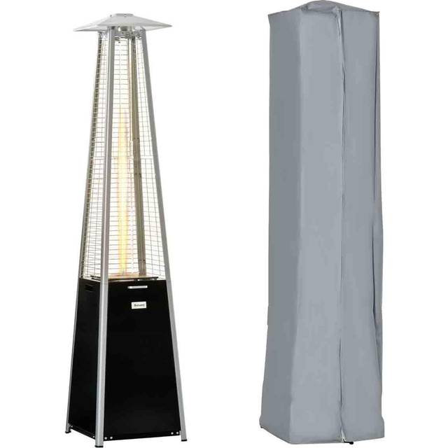Alfresco 225cm Pyramid Patio Gas Heater 11.2KW, Black