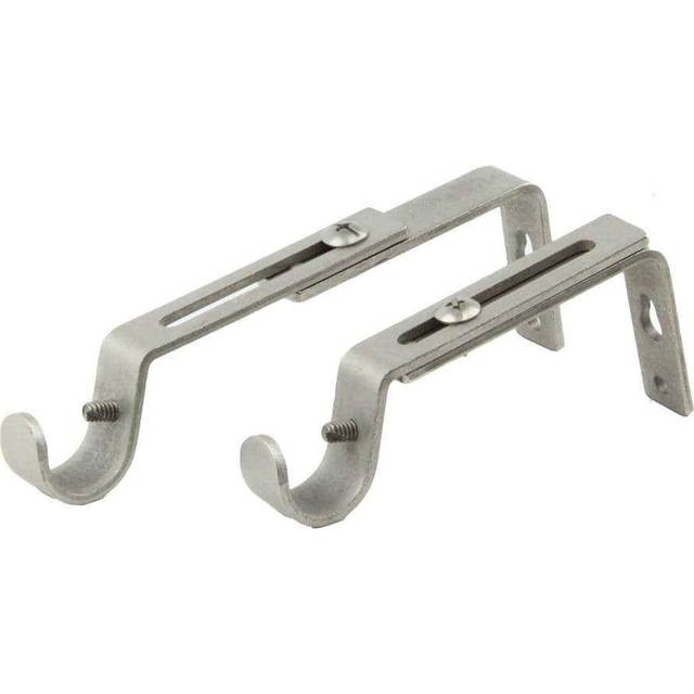 "Rod Desyne 3/4"""" Adjustable 4""""-5-1/2""""-Satin Nickel Single Bracket Pair  2 Count (Pack of 1)  2 Piece"
