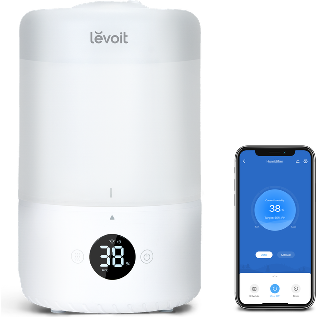 LEVOIT Humidifiers for Bedroom 3L, Top-Fill Cool Humidifier for Baby Room & Home, Smart Control with Humidity for Plants, Quiet Operation with Au