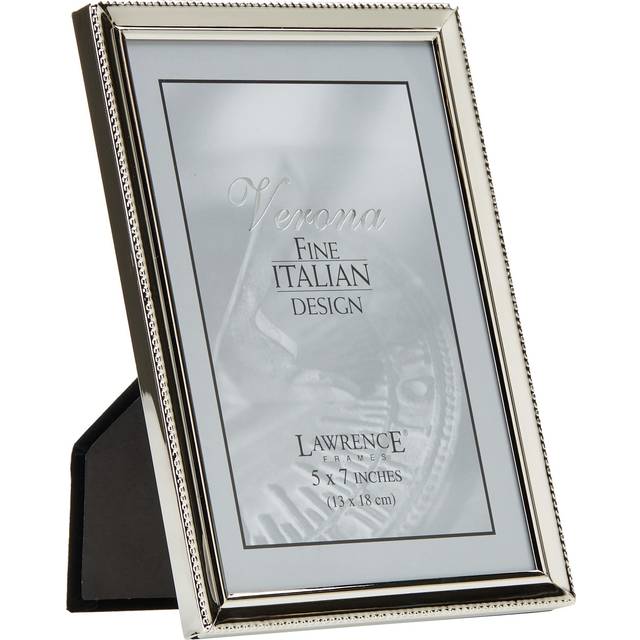 Lawrence Frames 11657 Polished Silver Plate 5x7 Picture Frame - Bead Border Design