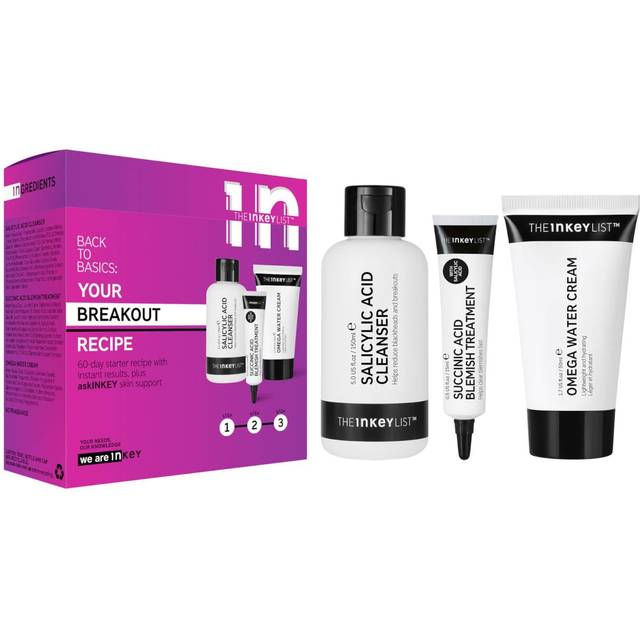 The INKEY List | Back To Basics: Your Breakout Recipe | Clear Skin Starter Kit | Salicylic Acid Cleanser | Omega Water Cream | Succinic Acid Blemish