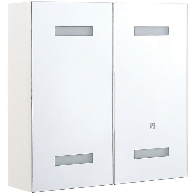 Bathroom Wall Mounted Mirror Cabinet LED TALAGAPA 60 cm 60 cm White