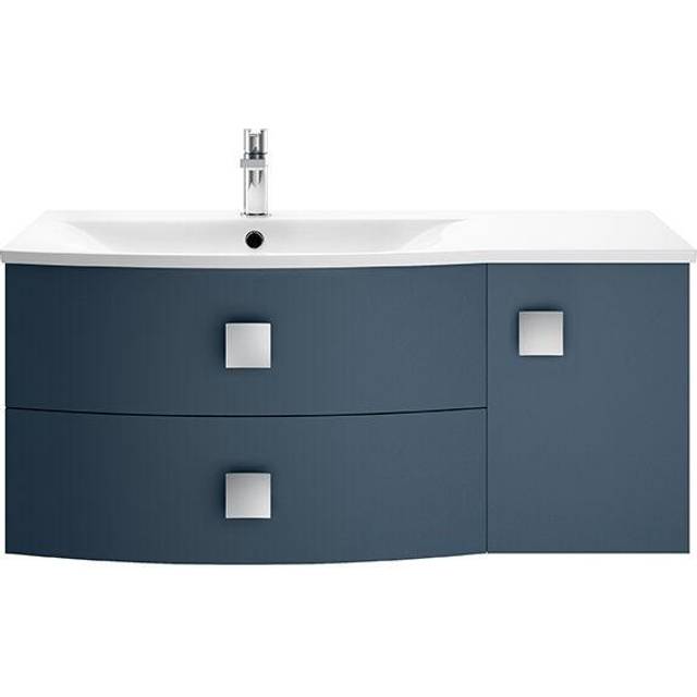 1000mm Wall Hung Single Vanity Unit - Mineral Blue (448mm H X 1,012mm W X 504mm D)