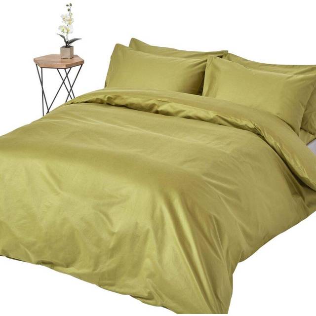 Olive Green Egyptian Cotton Duvet Cover with Pillowcases 1000 Thread Count, Single