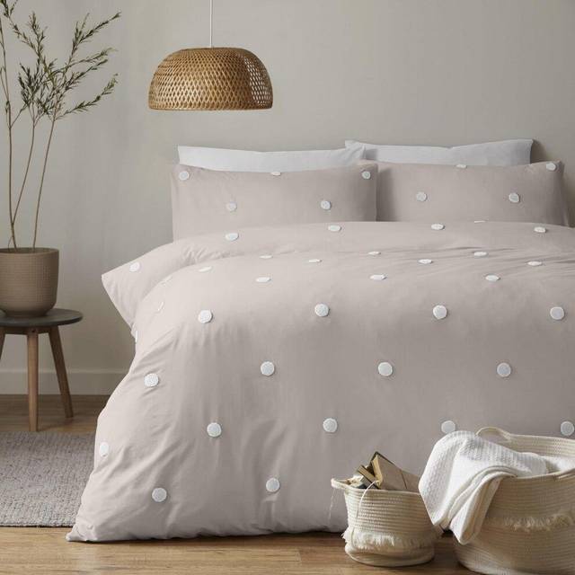 Appletree Set, bomull, linne/Vit, Super King, B 260 cm x L 220 cm (påslakan), B 50 cm x L 75 cm (örngott)