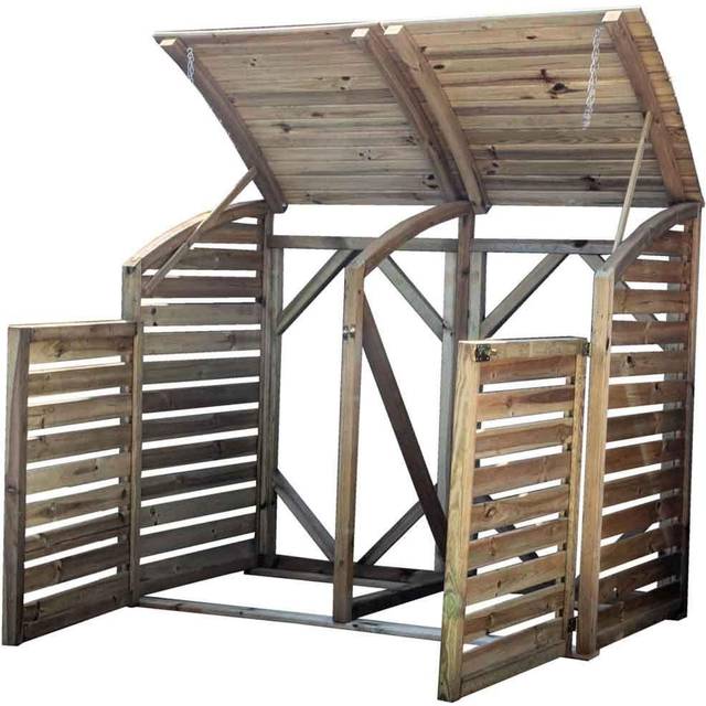 Waltons Pressure Treated Double Wheelie Bin Storage - Brown