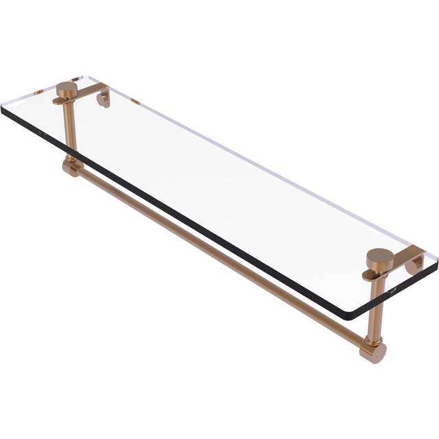 NS1/22TBBBR 22 Inch Glass Vanity Shelf with Integrated Towel Bar  Brushed Bronze