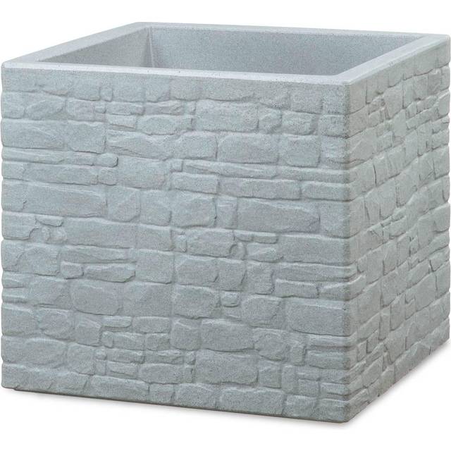 Scheurich Muretto 30, planteringskärta/blomkruka/blomkruka, fyrkantig, färg: Stony Grey, tillverkad med återvunnen plast, 10 års garanti, för utomhusbruk, 27