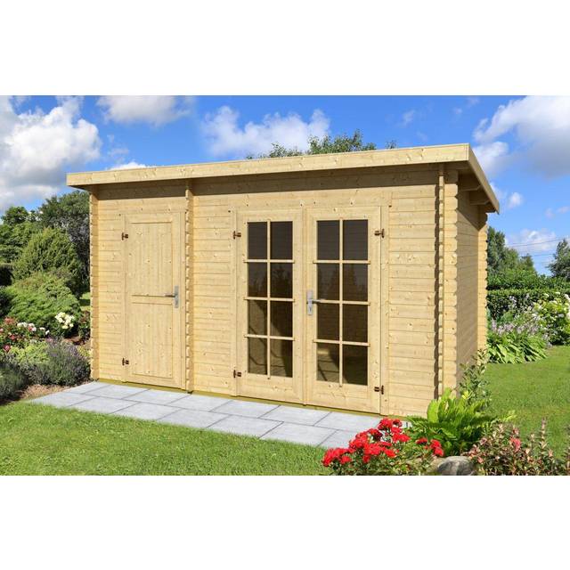 Lasita Belmont 1 - 12.5 x 8.5 Ft. 2-Room Summerhouse With Plexi Glazing (28mm) - Belmont 1 Natural Wood