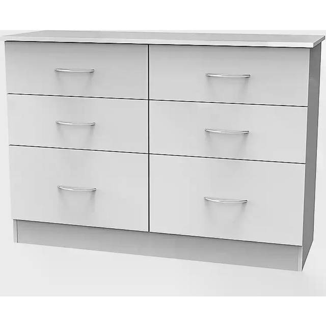 Welcome Furniture Ready Assembled 254044 Ds cov 6 drwr wide chest wht, White