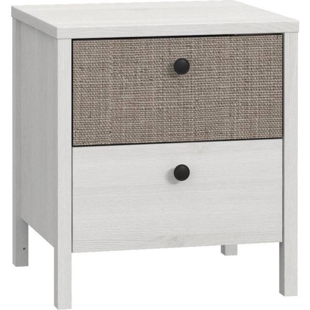 FWStyle 2 Drawer Moondust Bedside, White