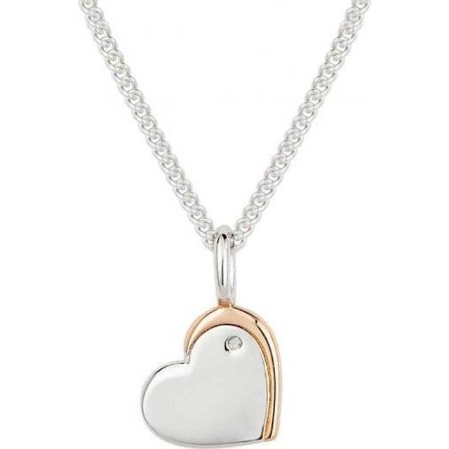 Recycled Silver & Rose Gold Plated Heart Necklace P5227