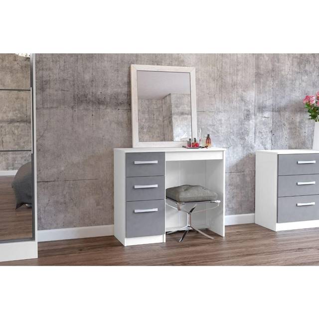 Birlea Lynx 3 Drawer Dressing Table White & Grey - One Size