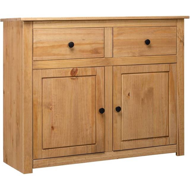 vidaXL Sideboard 93x40x80 cm Solid Pinewood Panama Range - Brown