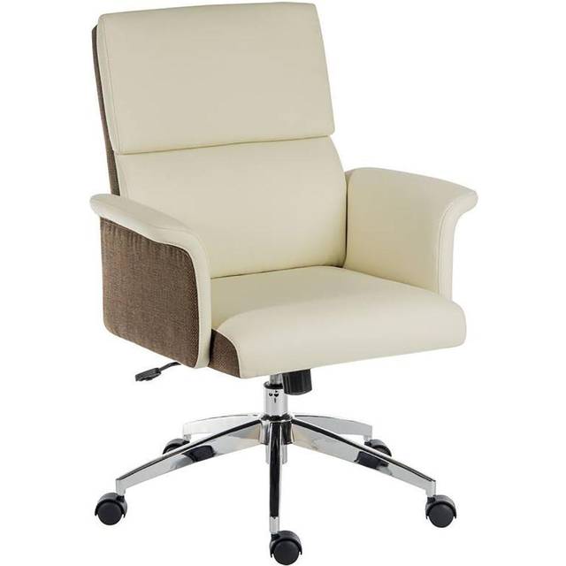 Teknik Office Elegance Medium Back Faux Leather Chair, Cream