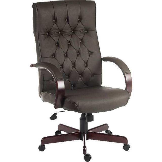 Teknik Office Warwick Traditional Leather Executive Chair, Brown