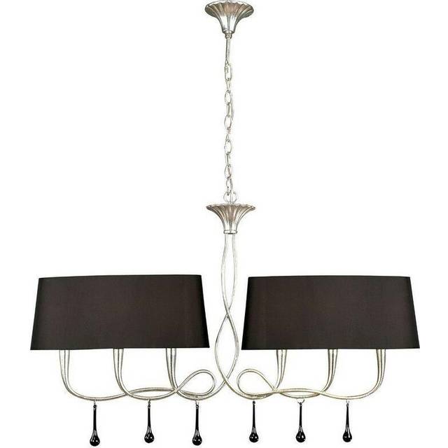 Mantra M0531 Paola Linear Pendant 2 Arm 6 Light E14 Silver Painted Bla