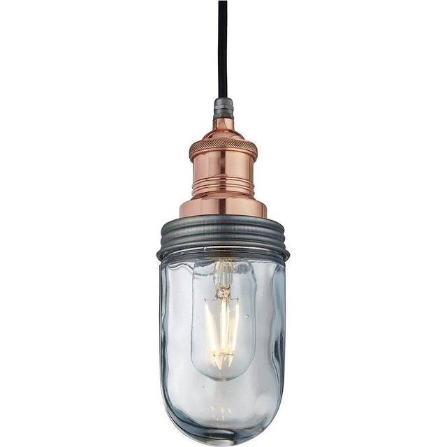 Brooklyn Outdoor & Bathroom Pendant, Copper Holder, Pewter Ring - One Size