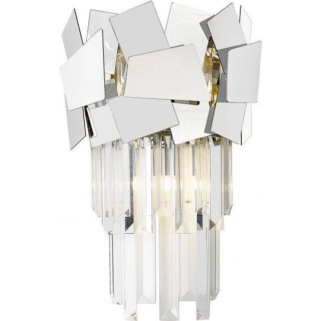 Celine 2 Light Wall Lamp Chrome Crystal - Grey - One Size