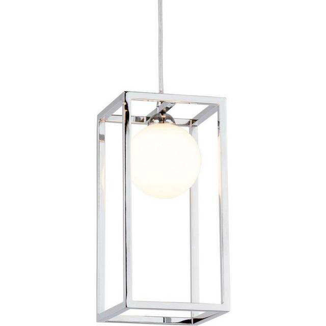 Italux - Daisy - Industrial And Retro Hanging Pendant Chrome 1 Light with Glass Shade, G9