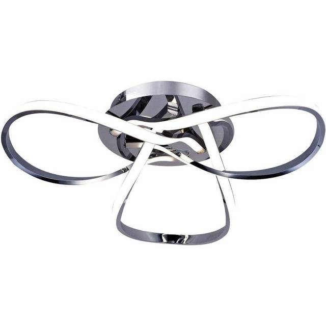 Harper Living Halo Led Semi-Flush Ceiling Light Polished Chrome In Silver - One Size