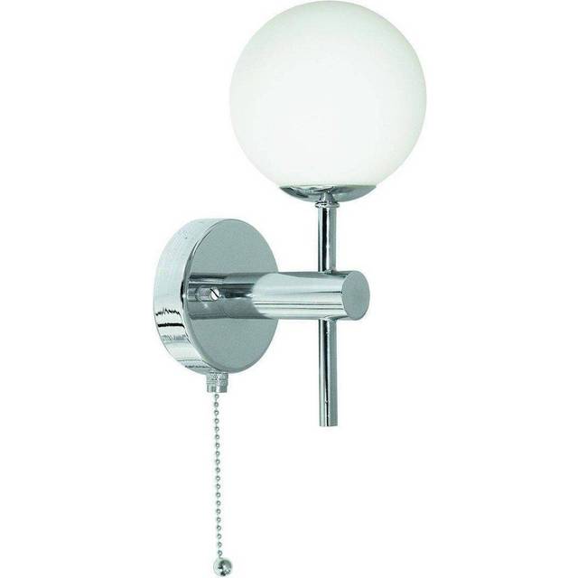 Searchlight Globe Chrome Opal Glass Shade Bathroom Wall Fitting Bracket Light